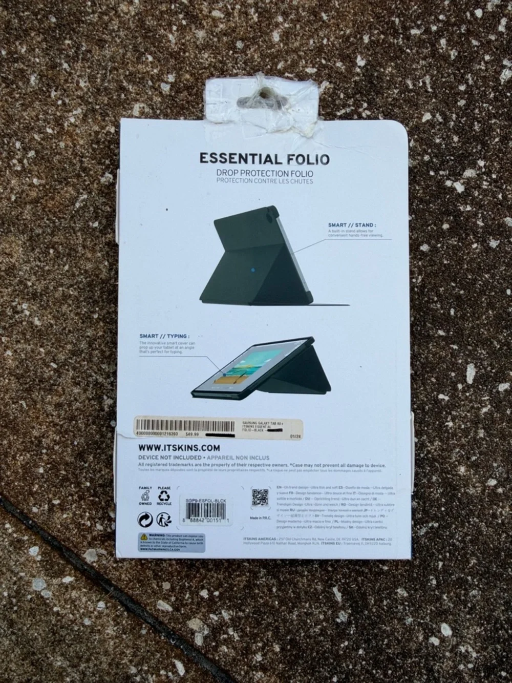 ITSKINS Essential Folio Case for Galaxy Tab A9+ — Black. NEW